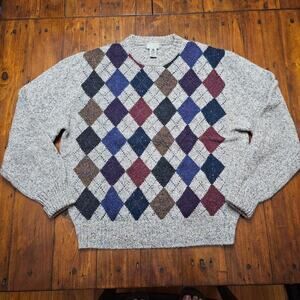 VINTAGE CHRISTOPHER HAYES‎ ARGYLE SHETLAND WOOL SWEATER